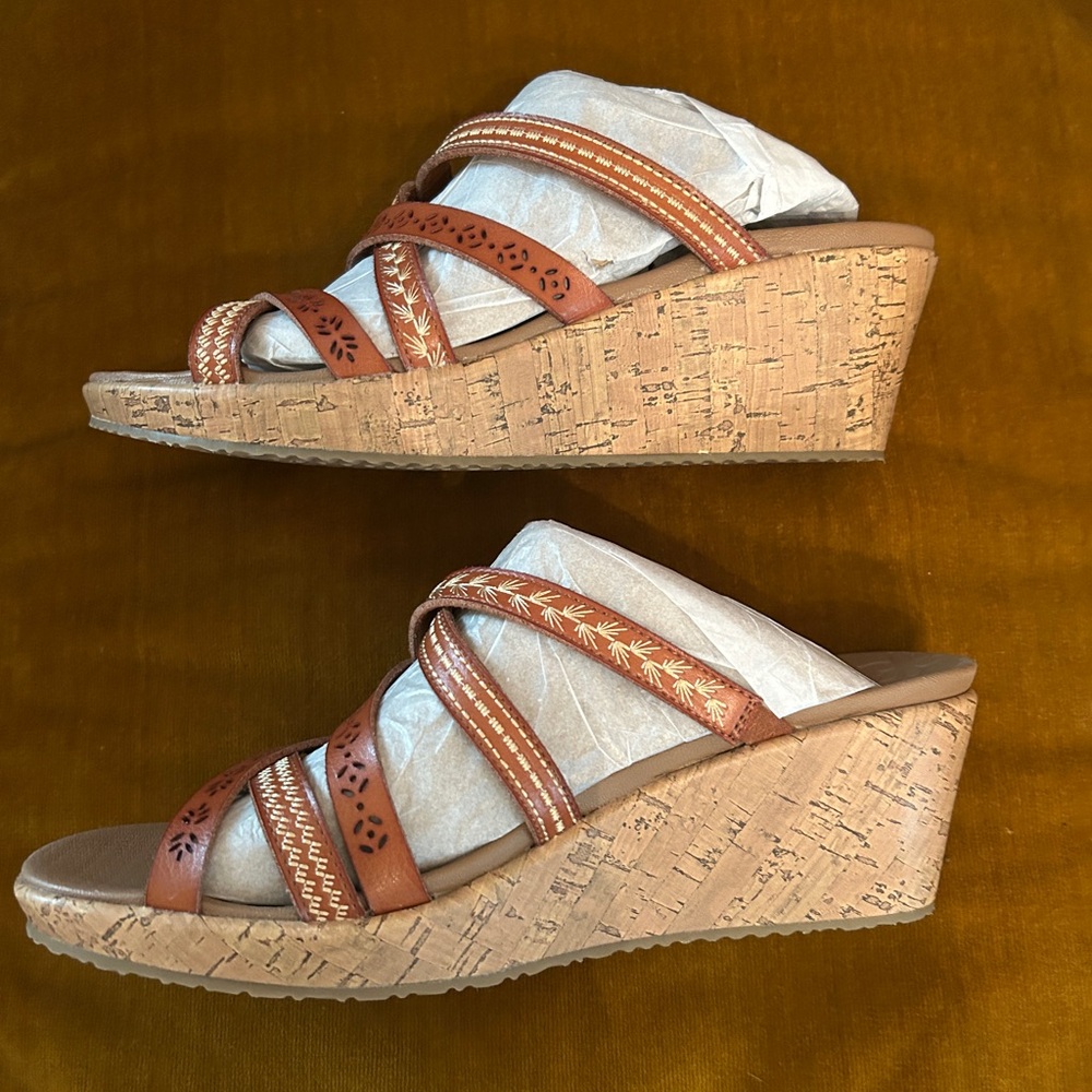 Skechers Beverlee Wedge Sandals 9.5 - Picture 6 of 10